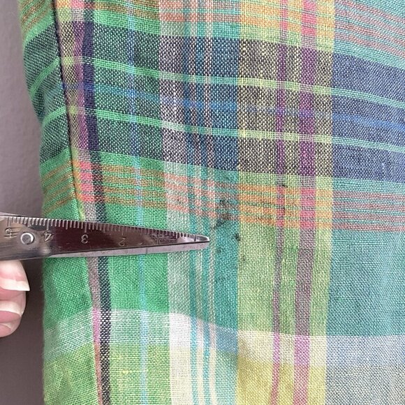 Vintage Polo Ralph Lauren Green Plaid India Madras Linen Shorts - 32-34" Waist/M - Picture 4 of 12